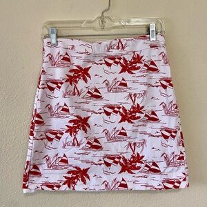 Talbots Petite Red and White Nautical Mini Skirt